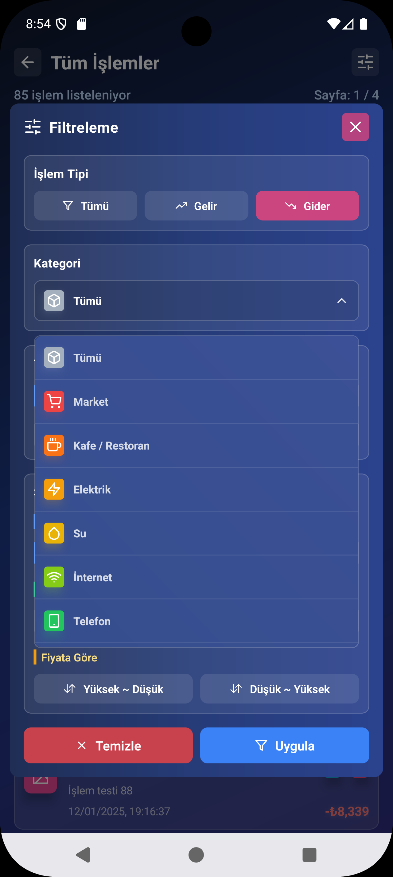 Uygulama Ana Ekranı